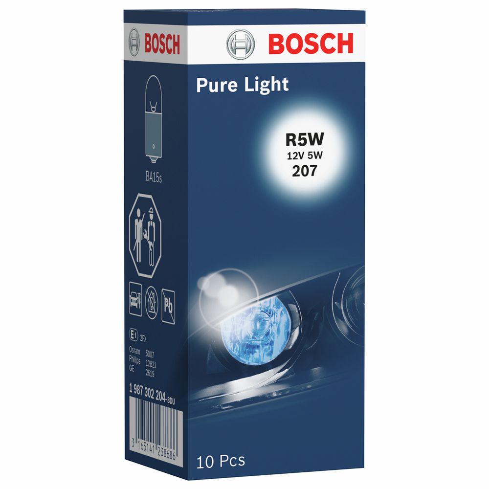 Bosch BA15s-polttimo 12V 5W R5W 10 kpl