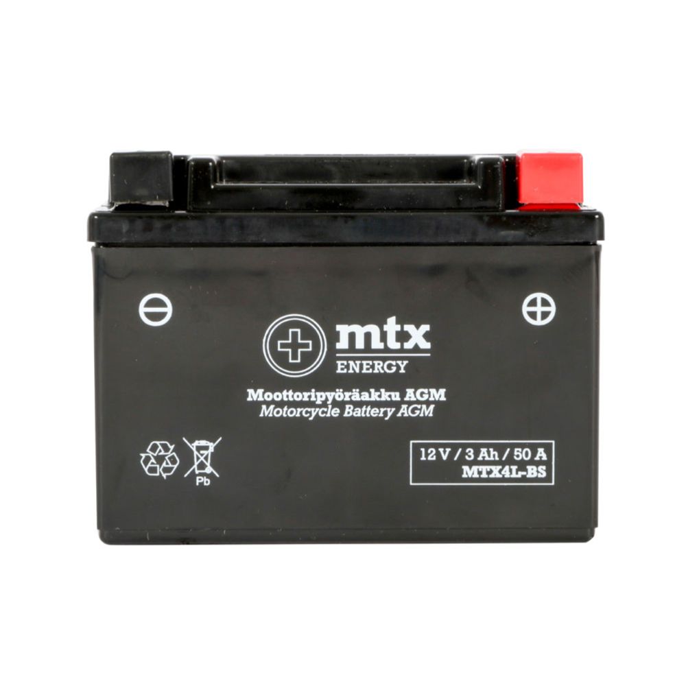 MTX Energy AGM-aku 12 V 3 Ah "MTX4L-BS" (P113 x L70 x K85 mm)