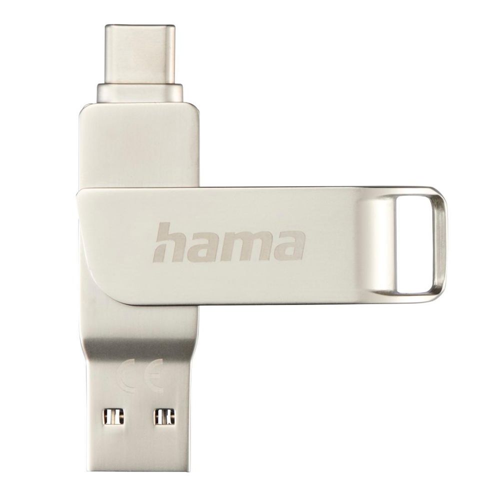 Hama C-Rotate Pro muistitikku 128 GB USB 3.1 Gen 1 hopea