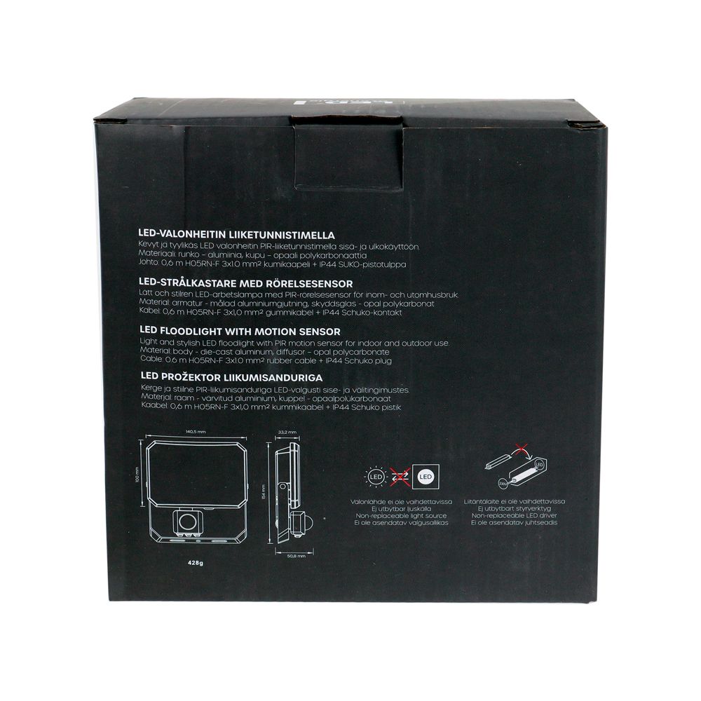 Led Energie DOME valonheitin PIR-liiketunnistimella 30 W 2700 lm 4000 K IP43