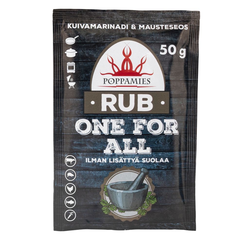 Poppamies Rub One For All kryddmix utan tillsatt salt 50 g