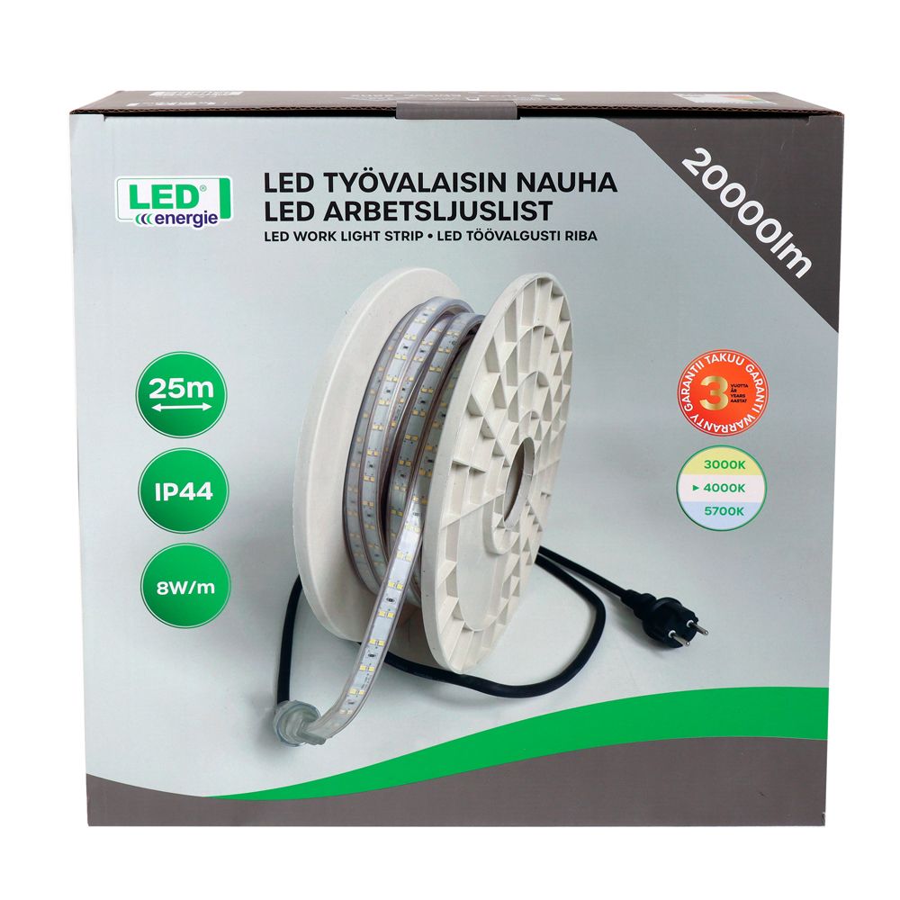 Led Energie LED-valonauha kelalla 230 V 25 m 20000 lm
