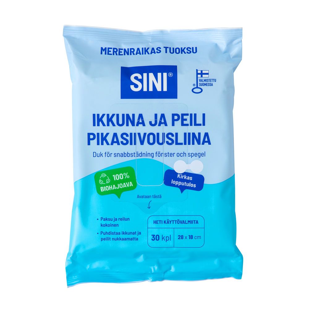 Sini fönster och spegel rengöringsdukar 30 st.