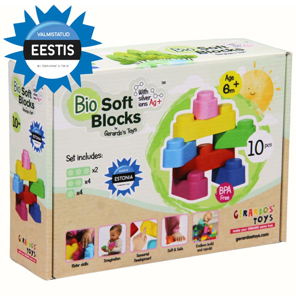 Gerardo's Toys pehmed klotsid, 10 tk