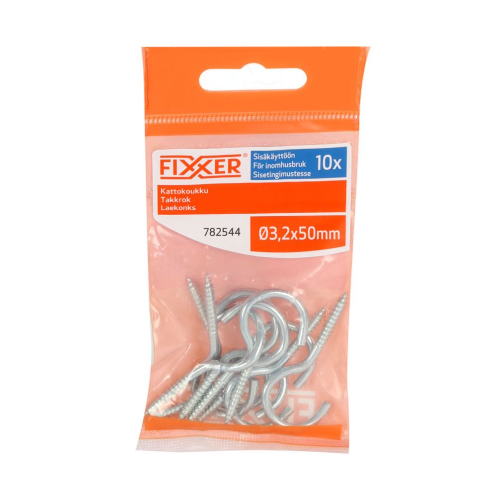 Fixxer® kattokoukku teräs 32 x 50 mm 10 kpl