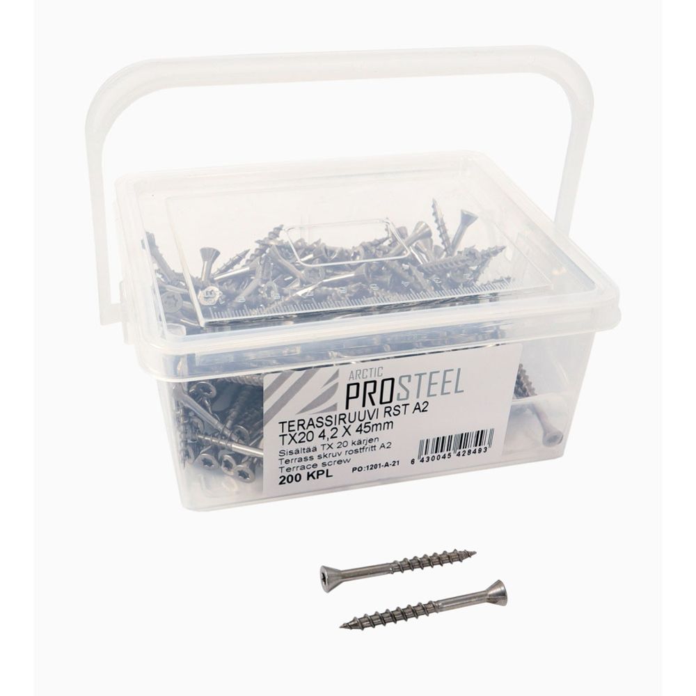 Arctic Prosteel trallskruv 4,2 x 45 mm A2 RFS 200 st., blank
