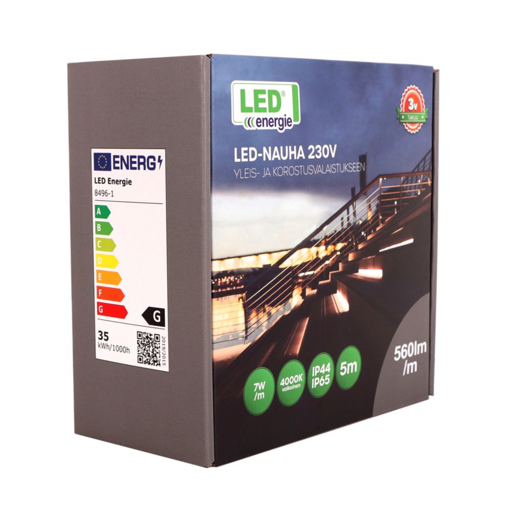 Led Energie LED-valonauha 230V 7W/m 560lm/m 5m 4000K