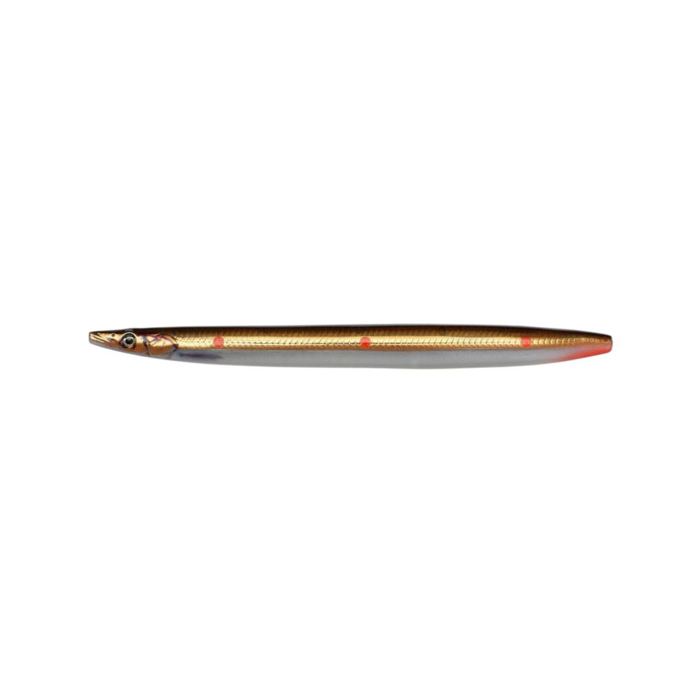 Savage Gear 3D Line-Thru Sandeel meriforellilant, 12,5 cm, 19 g, Brown Copper Red Dot