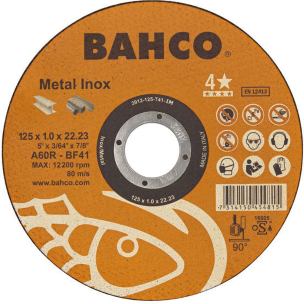 Bahco 3912-125-T41-IM lõikeketas 125 x 1,0 mm teras/RT