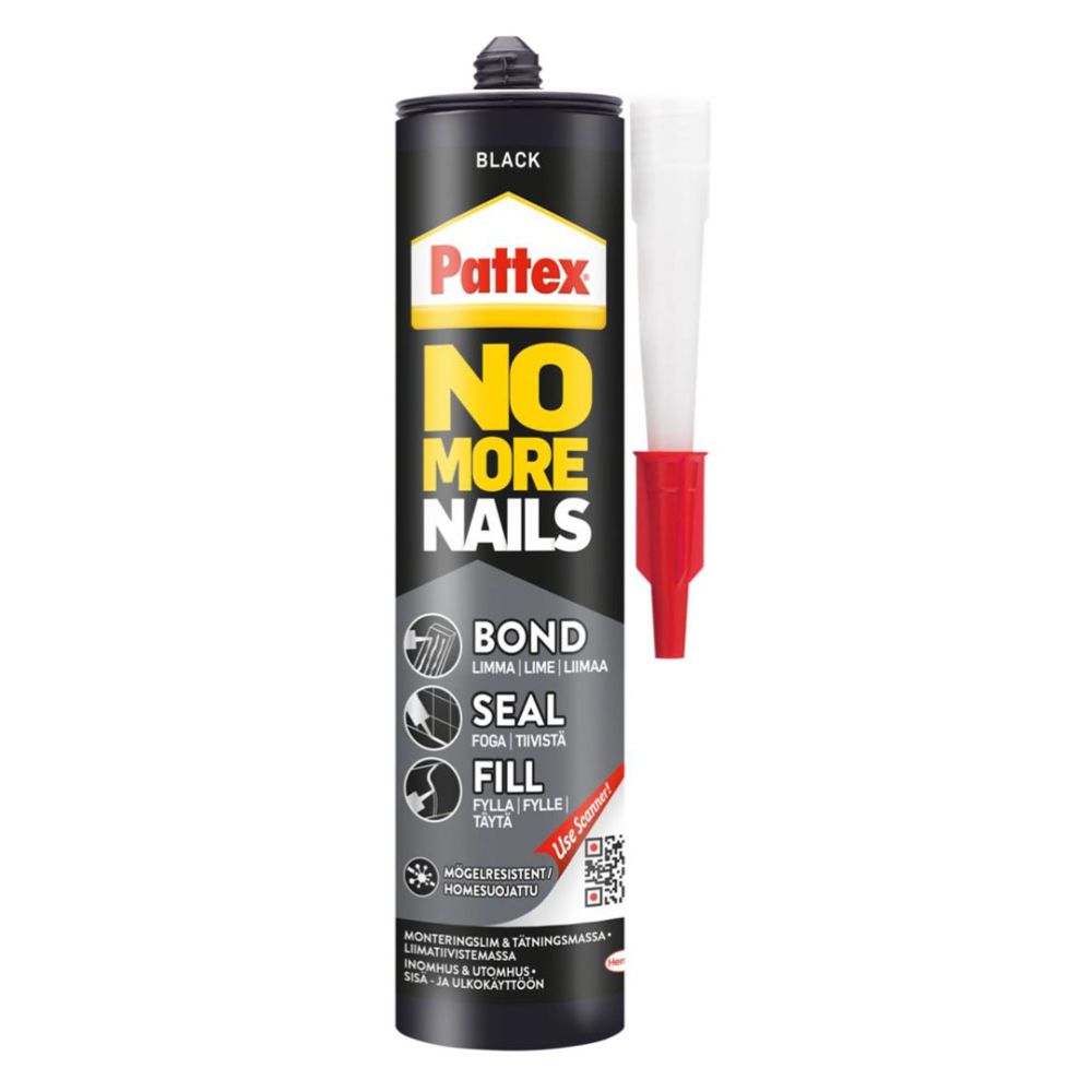 Pattex No More Nails Bond-Seal-Fill liimatiivistemassa 280 ml musta