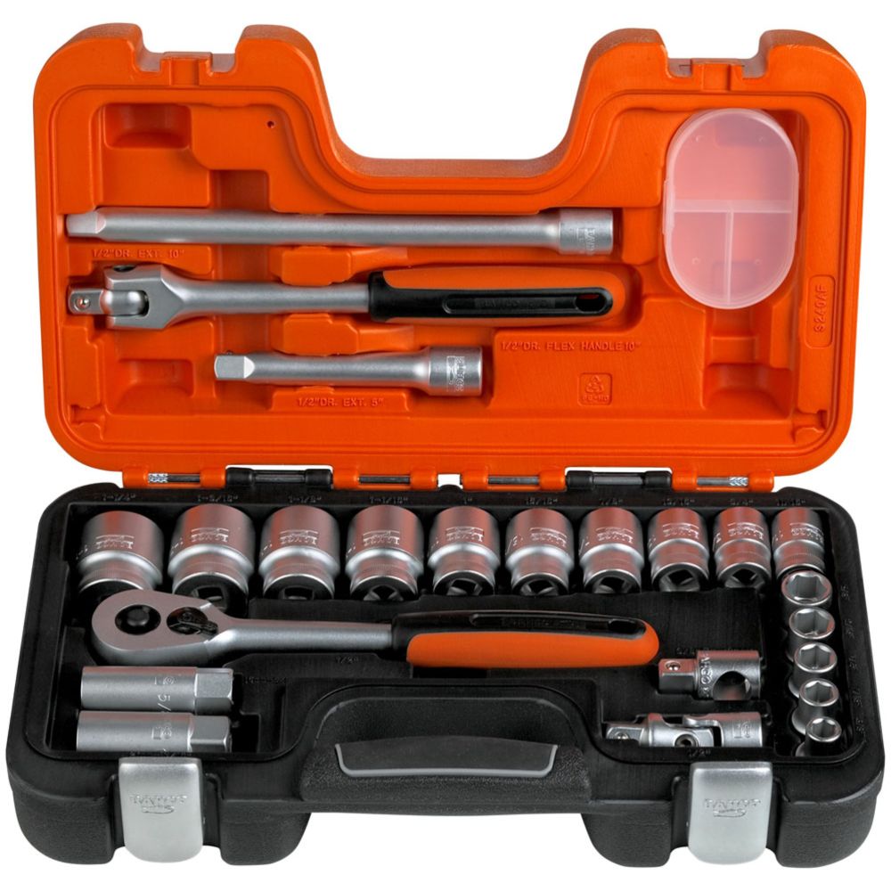 Bahco S240AF padrunikomplekt tollimõõdus 1/2" 23 osa