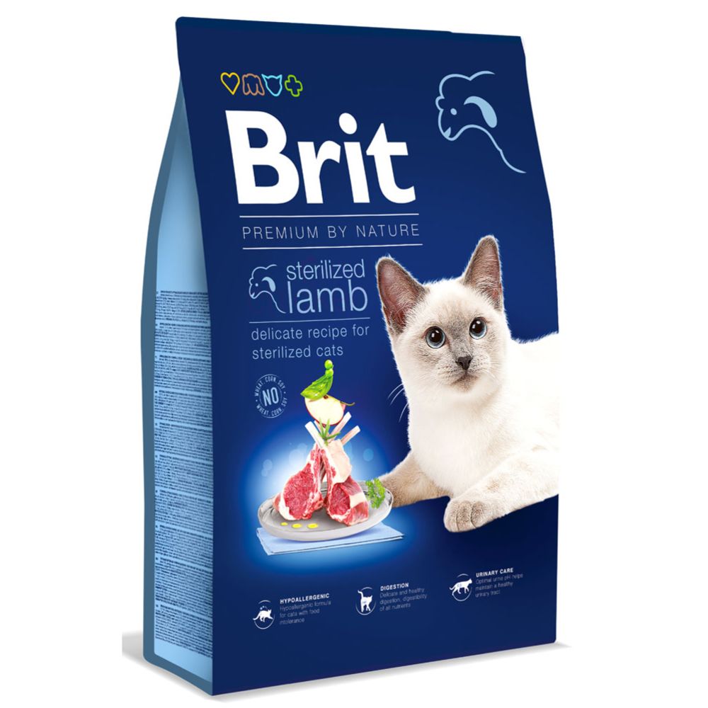 Brit Premium by Nature Cat Sterilized lamm för steriliserade katter 8 kg