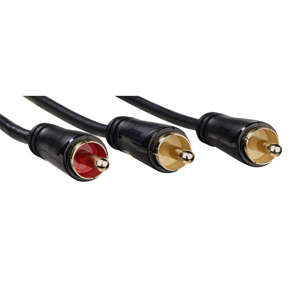Hama audiokabel, RCA hane - 2 x RCA hane, 5,0 m, guldpläterade kontakter