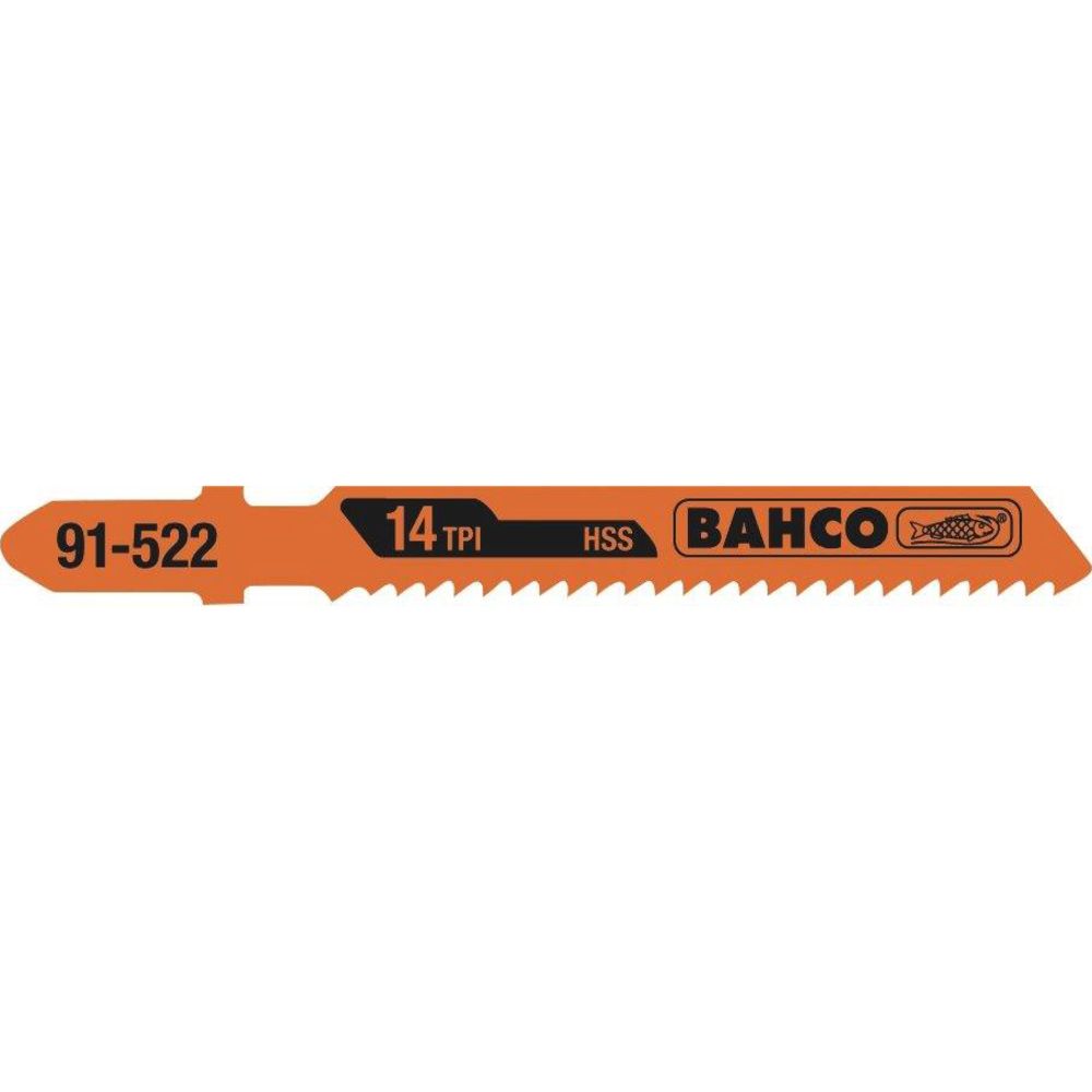 Bahco 91-522 pistosahanterä metallille "T" HSS 14 tpi 75 mm 5 kpl