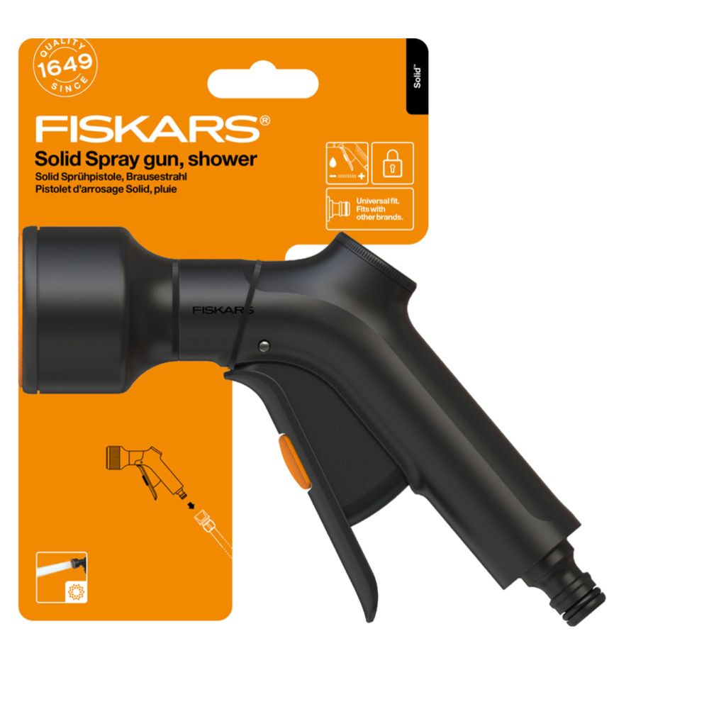 Fiskars Solid kastelupistooli suihkulla