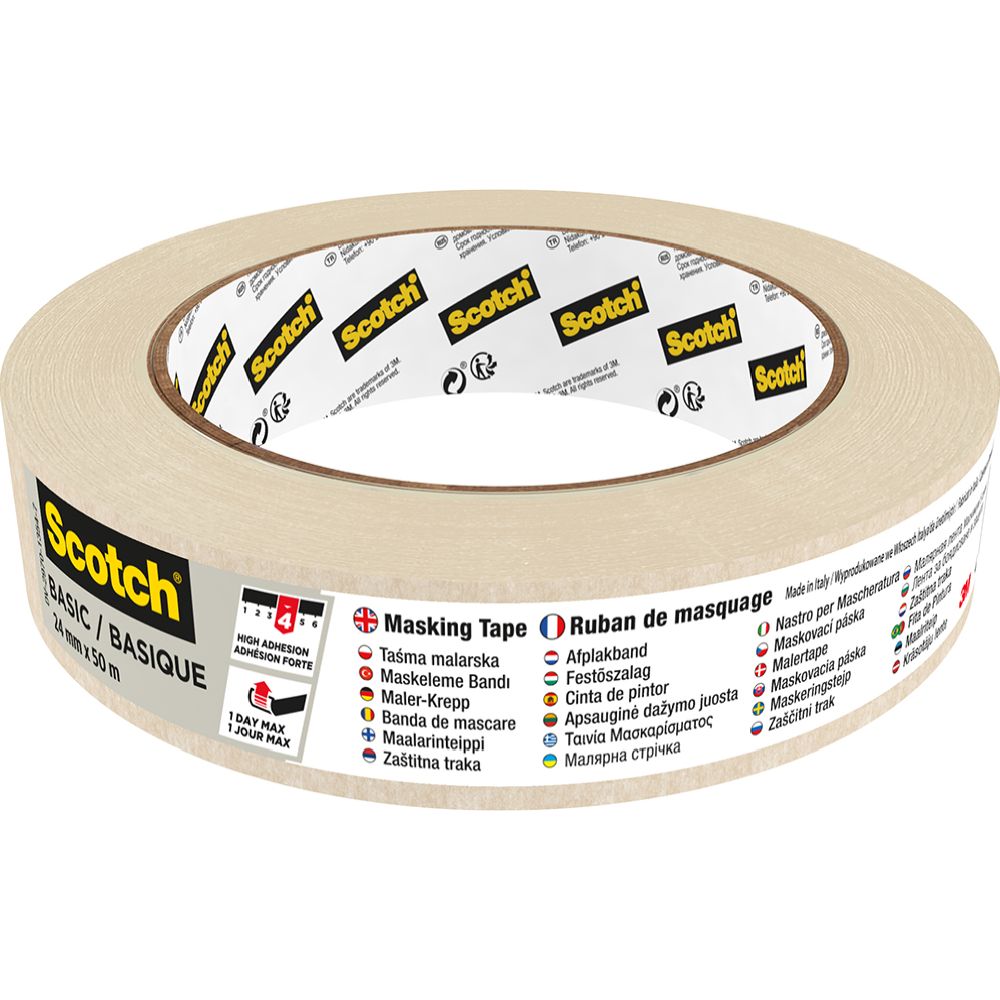 Scotch® Basic maskeringstejp 24 mm x 50 m