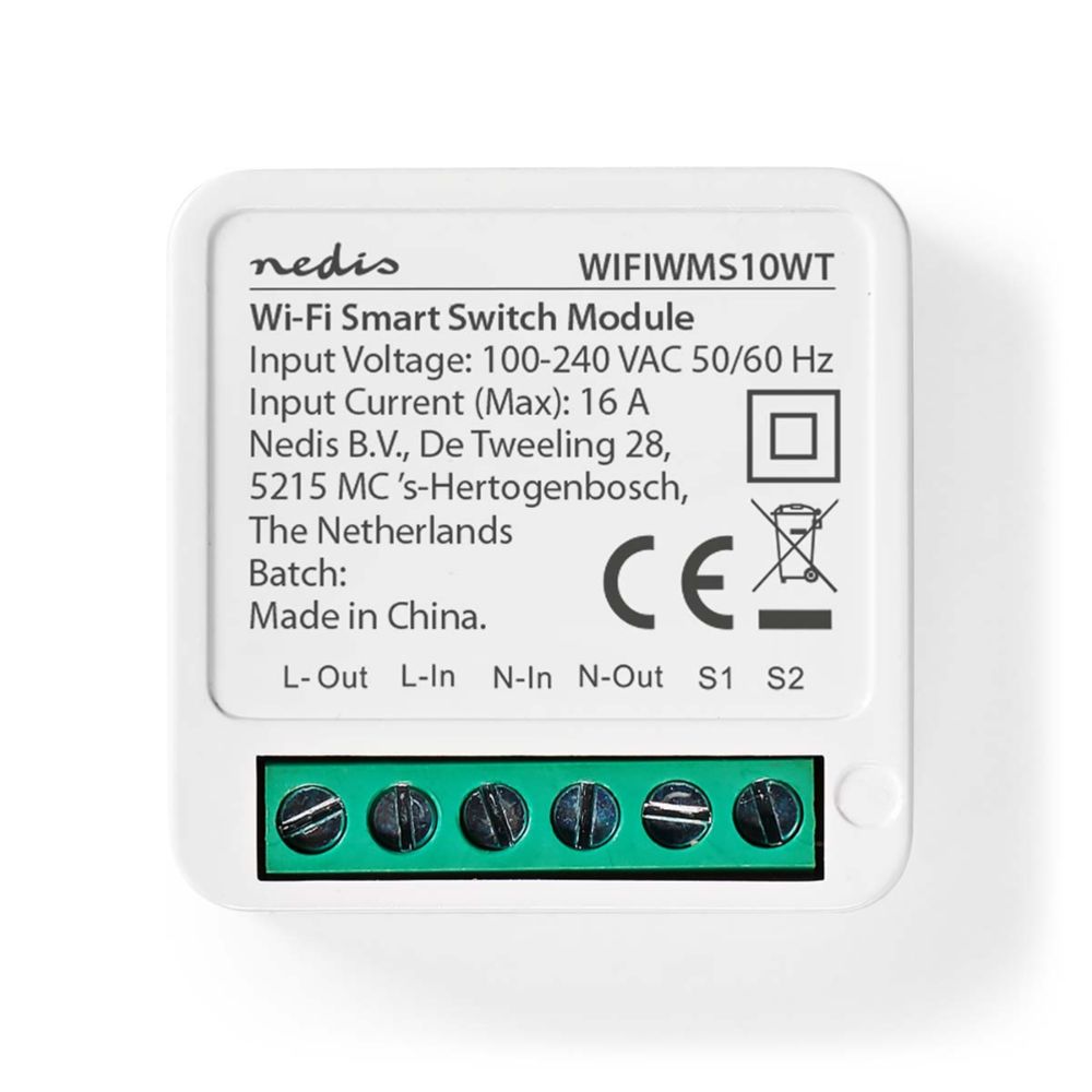 Nedis SmartLife älykäs virtakytkin terminaaliliittimillä Wi-Fi 3680 W