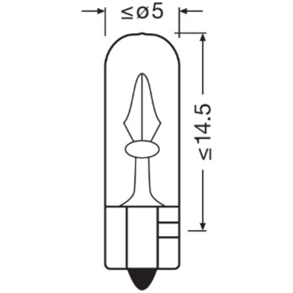 Osram Lasikantapolttimopari 12V 1,2W W1,2W (T5)