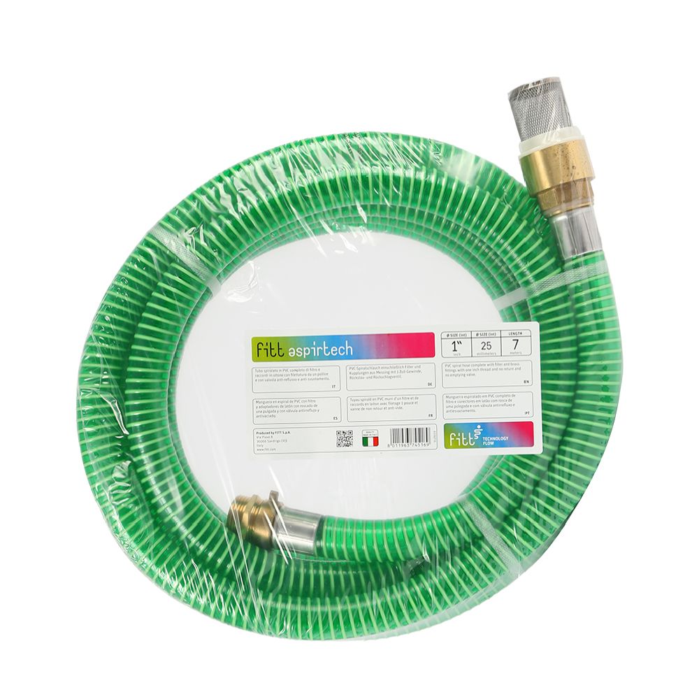 FITT Aspirtech imuletku takaiskuventtiilillä ja messinkiliittimillä 1" 7m