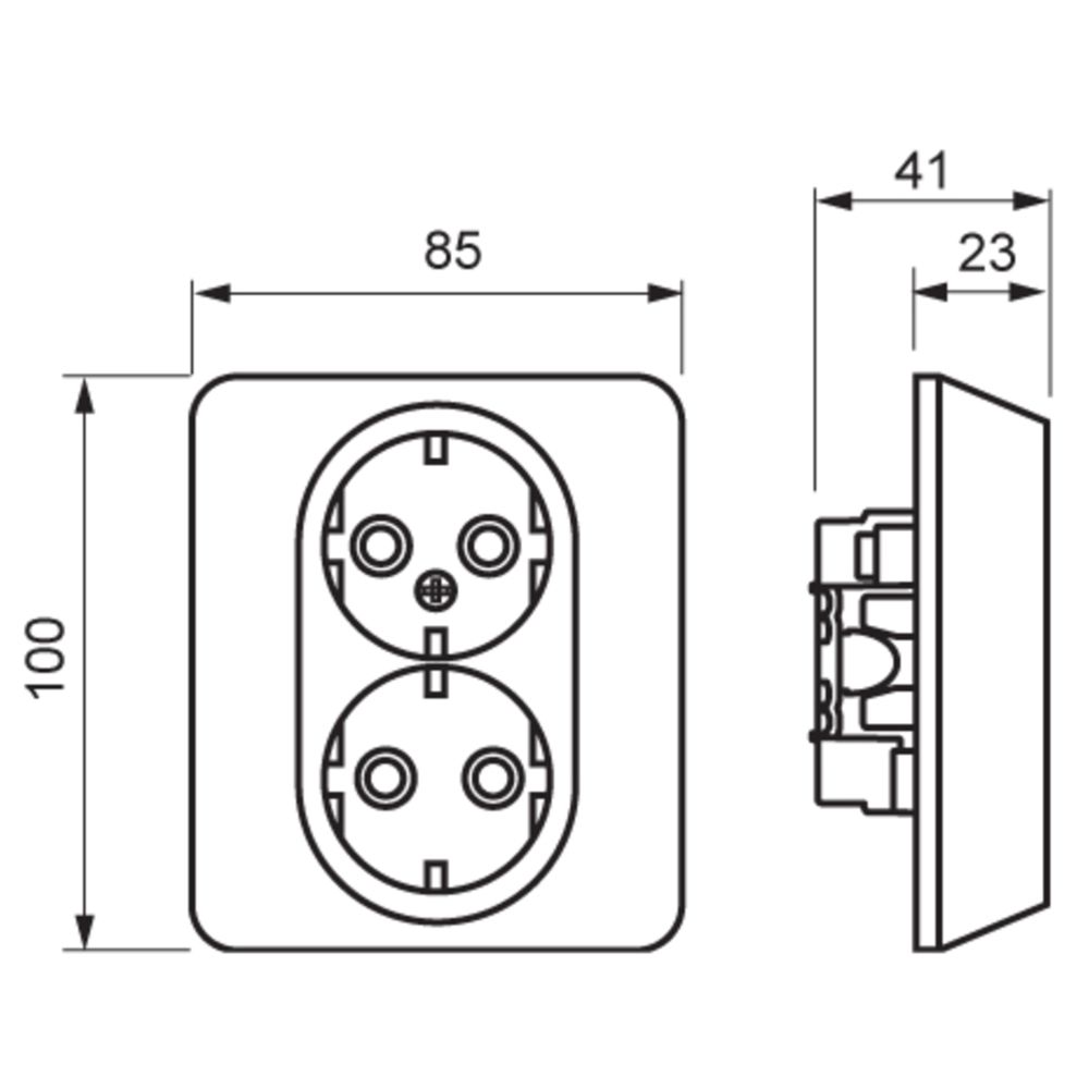 ABB Jussi 2-osaline pistikupesa, IP21, valge