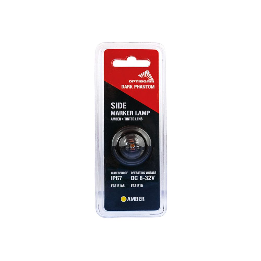 Optibeam Dark Phantom LED-positionsljus ø18,9/27,5 mm gul