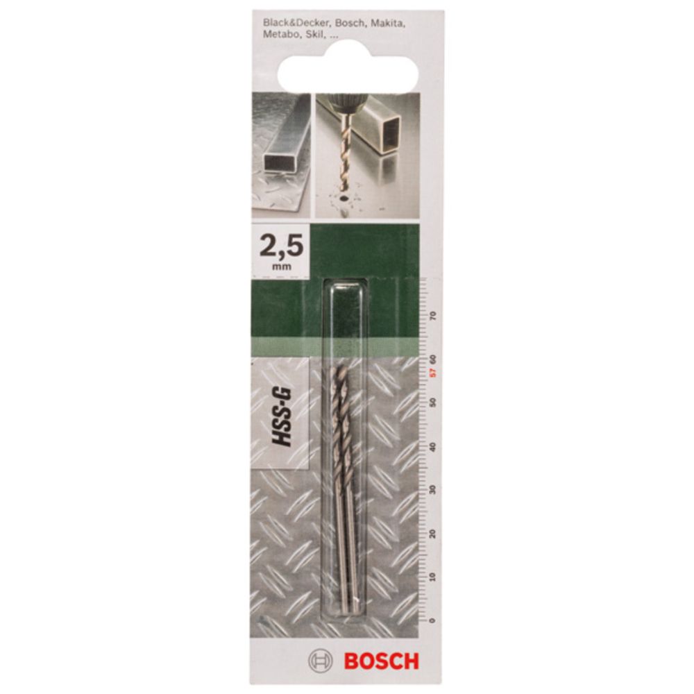 Bosch metallborr HSS R 2,5 mm 2 st.