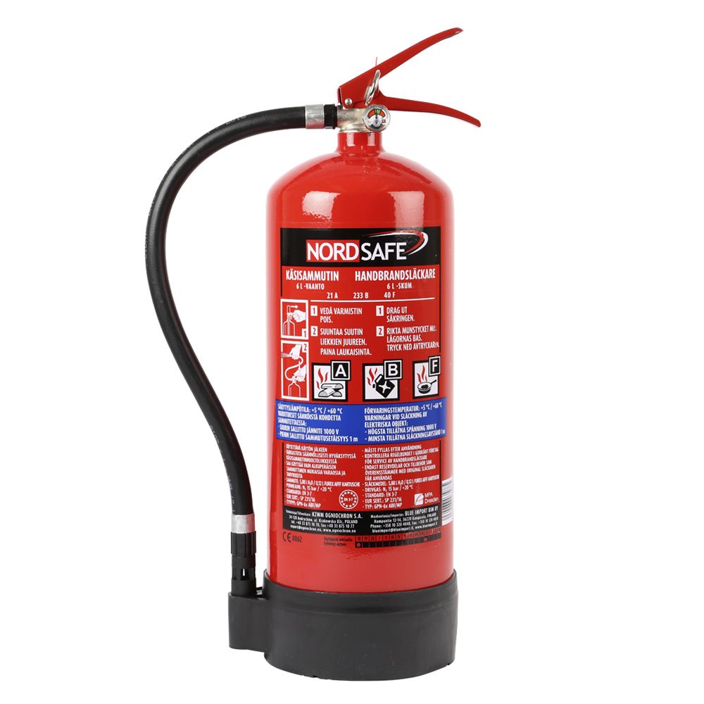 Nordsafe rasvapalosammutin 6 litraa 21A 233B 40F
