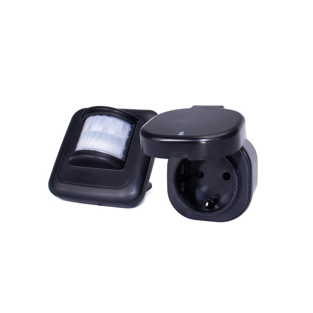 Vägguttag med rörelsesensor IP44