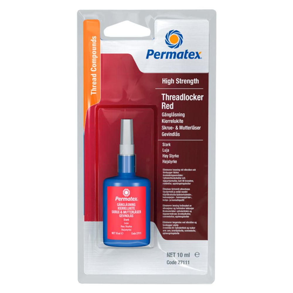 Permatex Kierrelukite luja punainen 10 ml