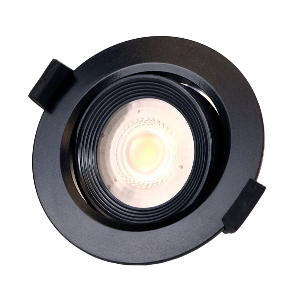 Led Energie kohtvalgusti, 6,5 W, 500 lm, 3000 K, must, ümmargune, ø 90 mm
