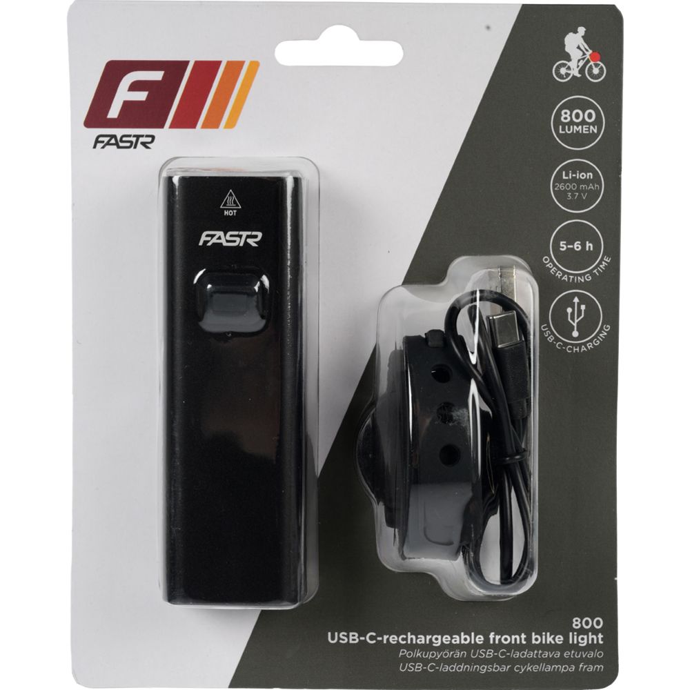Fastr 800 cykelframlampa USB-laddning