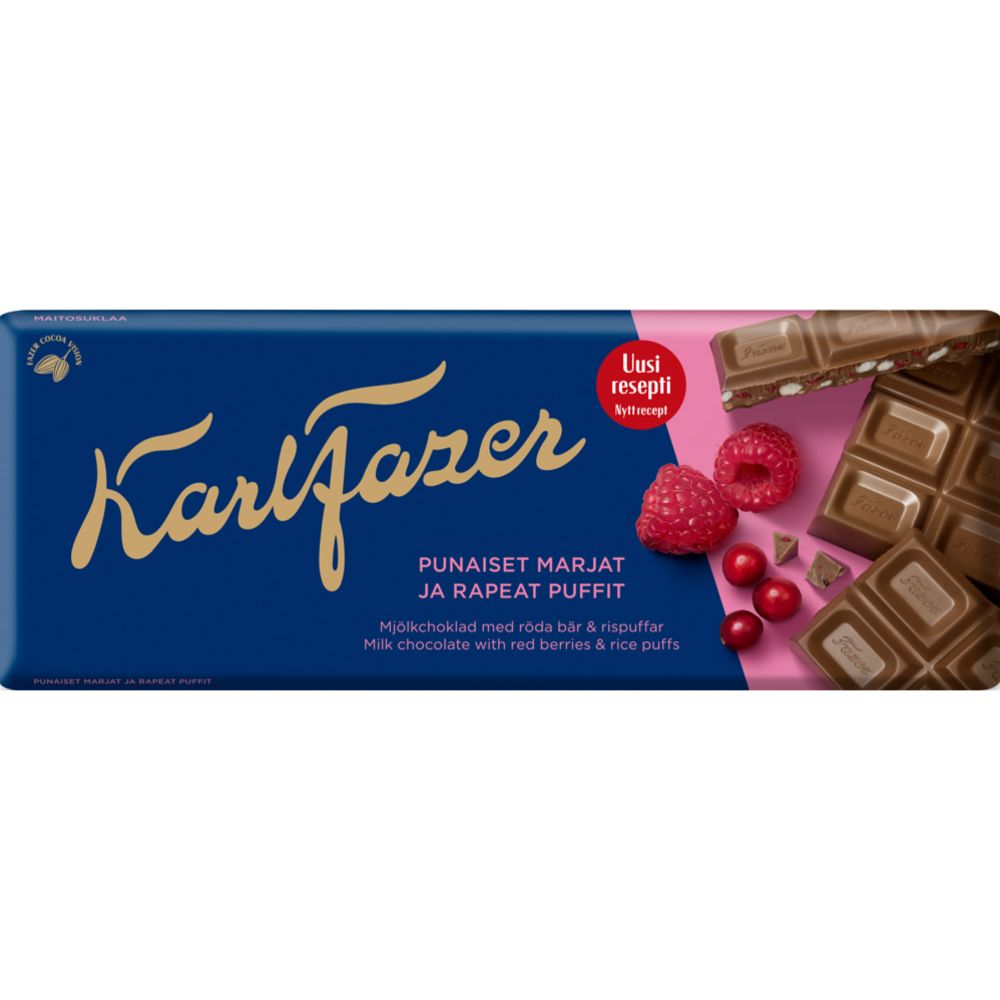 Karl Fazer Punaiset marjat suklaalevy 180 g