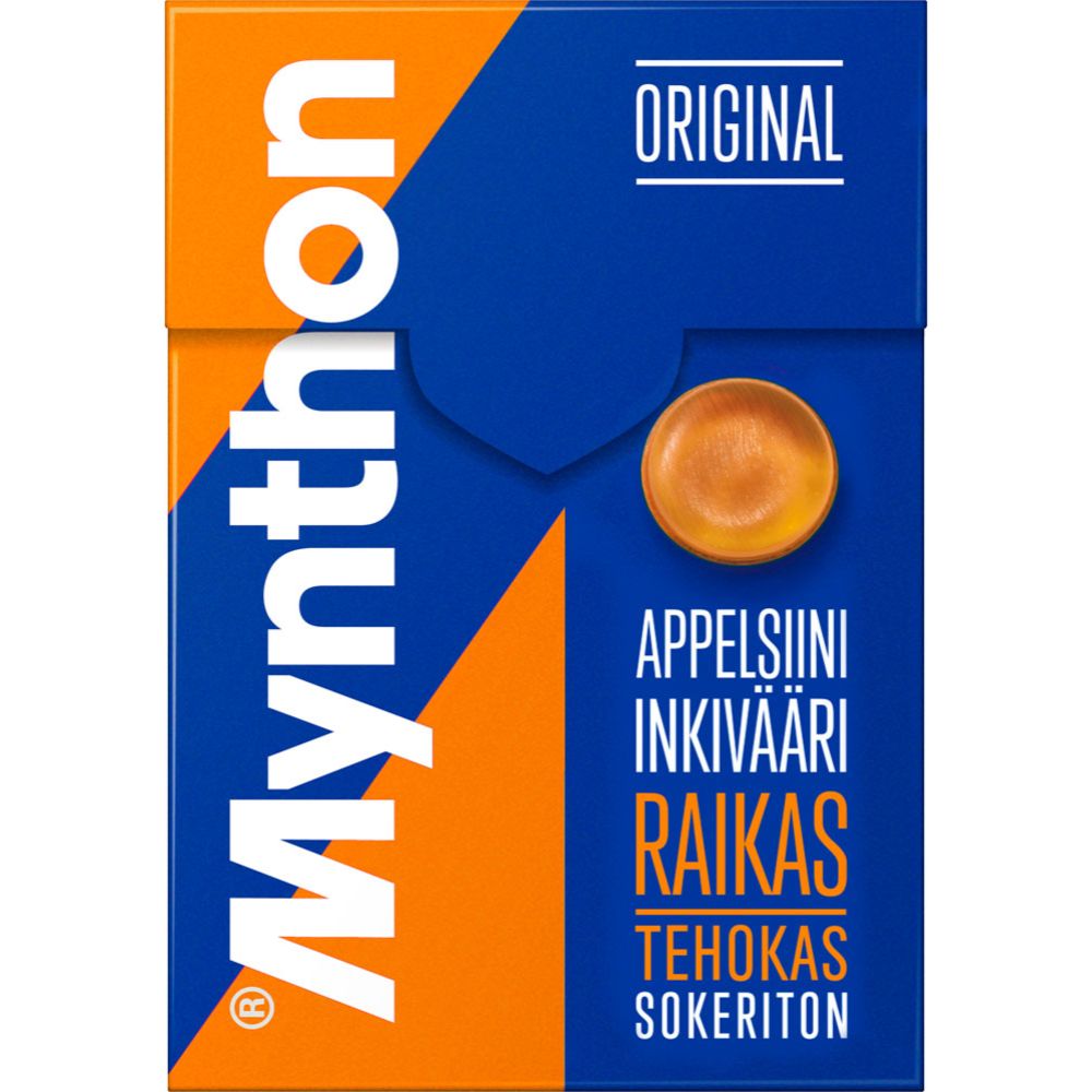 Mynthon Appelsiini-inkivääri +C Sokeriton kurkkupastilli 85 g