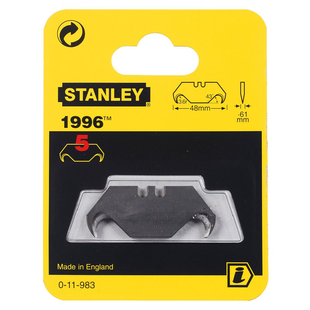 Stanley 1996 blad till mattkniv krokmodell 50 mm 5 st.