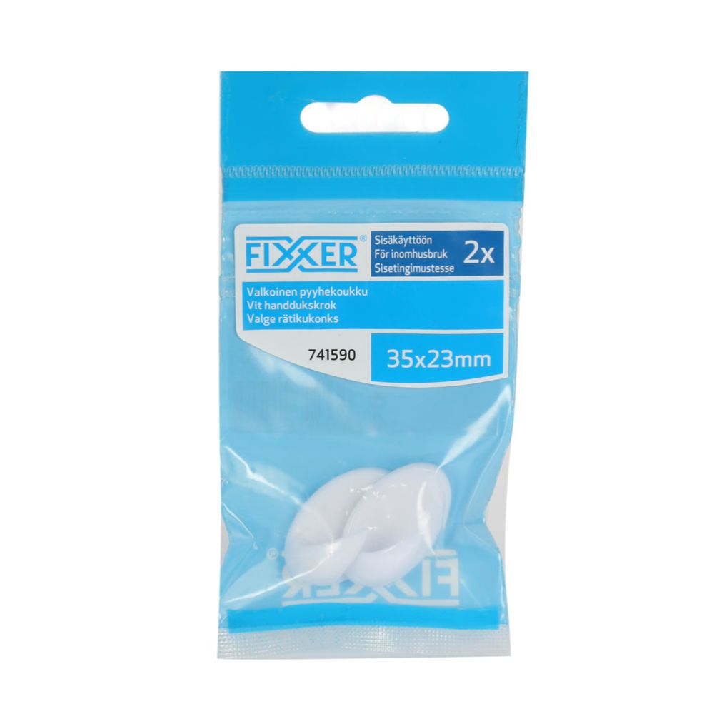 Fixxer® itseliimautuva vaatekoukku "ovaali" 35 x 23 mm 2 kpl