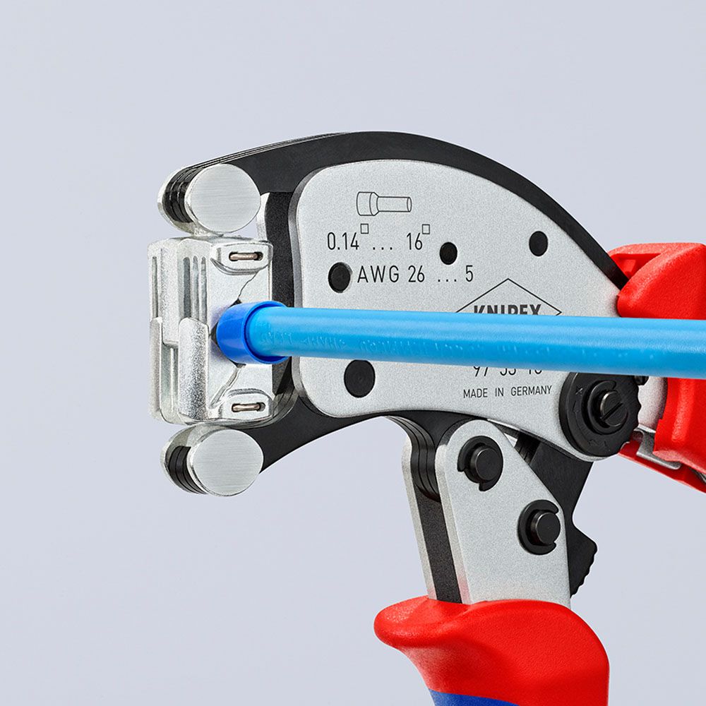 Knipex® 97 53 18 Twistor® pääteholkkien puristuspihdit itsesäätyvä 0,14-16 mm²