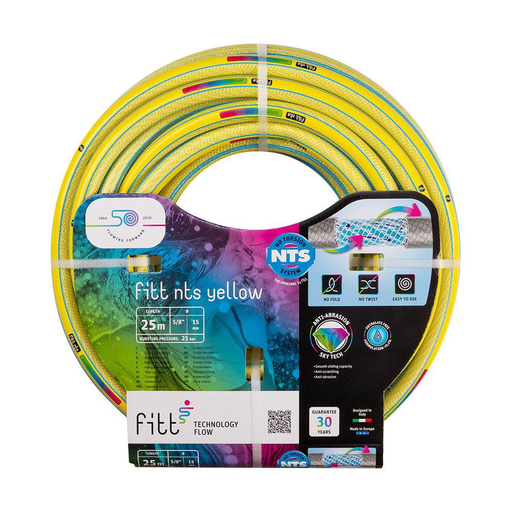 FITT NTS Yellow kiertymätön puutarhaletku 1/2" x 25 m
