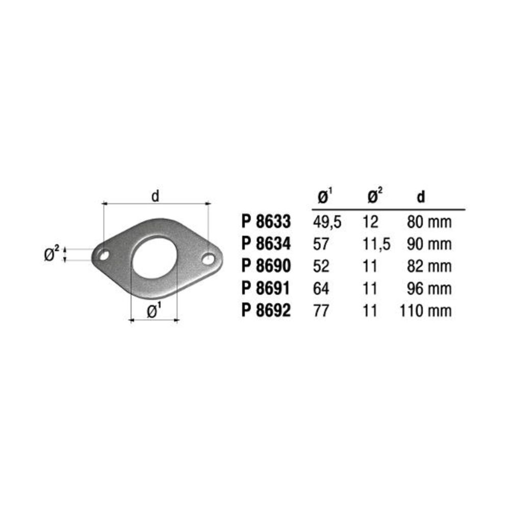 Fläns till avgasrör 49,5 mm