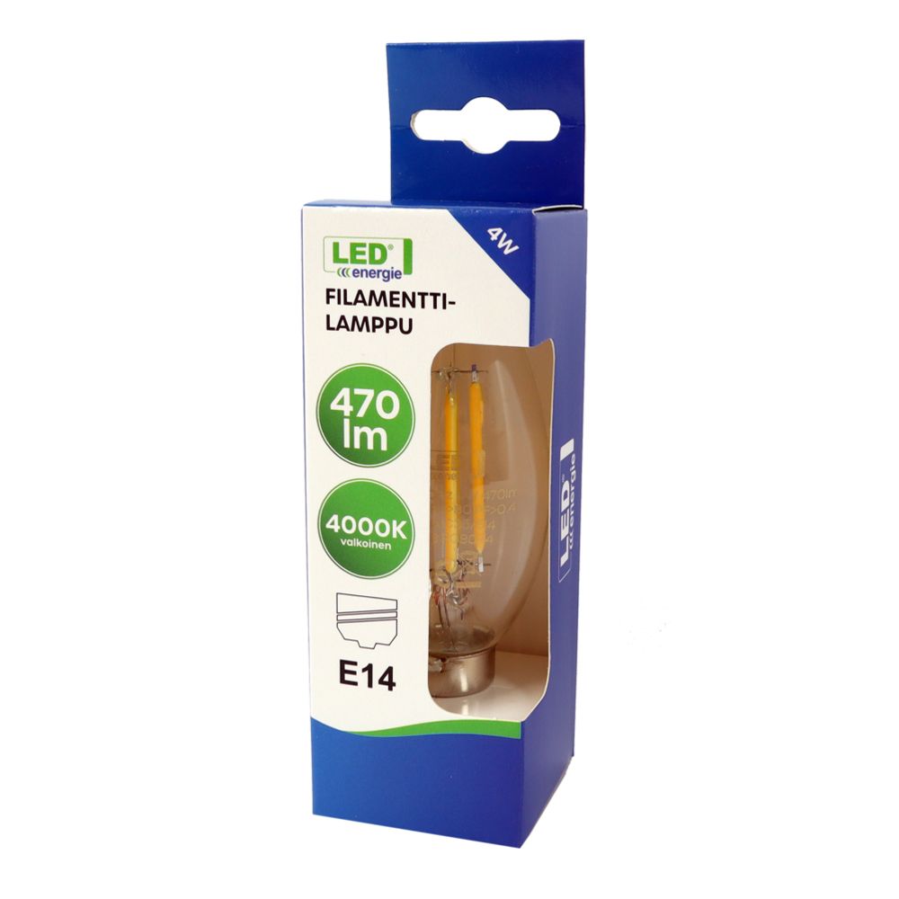 Led Energie filamentlampa C35/E14 4 W 470 lm 4000 K, klar
