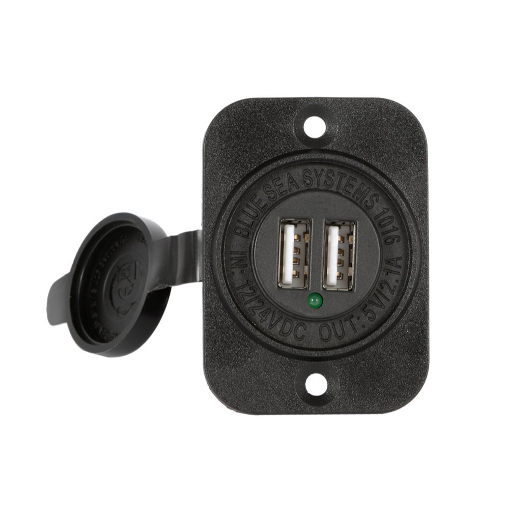 Blue Sea Systems 2 x USB-uttag 12/24 V, 2,1 A