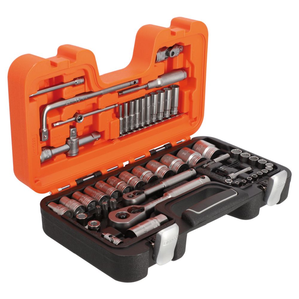 Bahco 56-osaline 1/4" ja 1/2" padrunvõtmete komplekt narrega