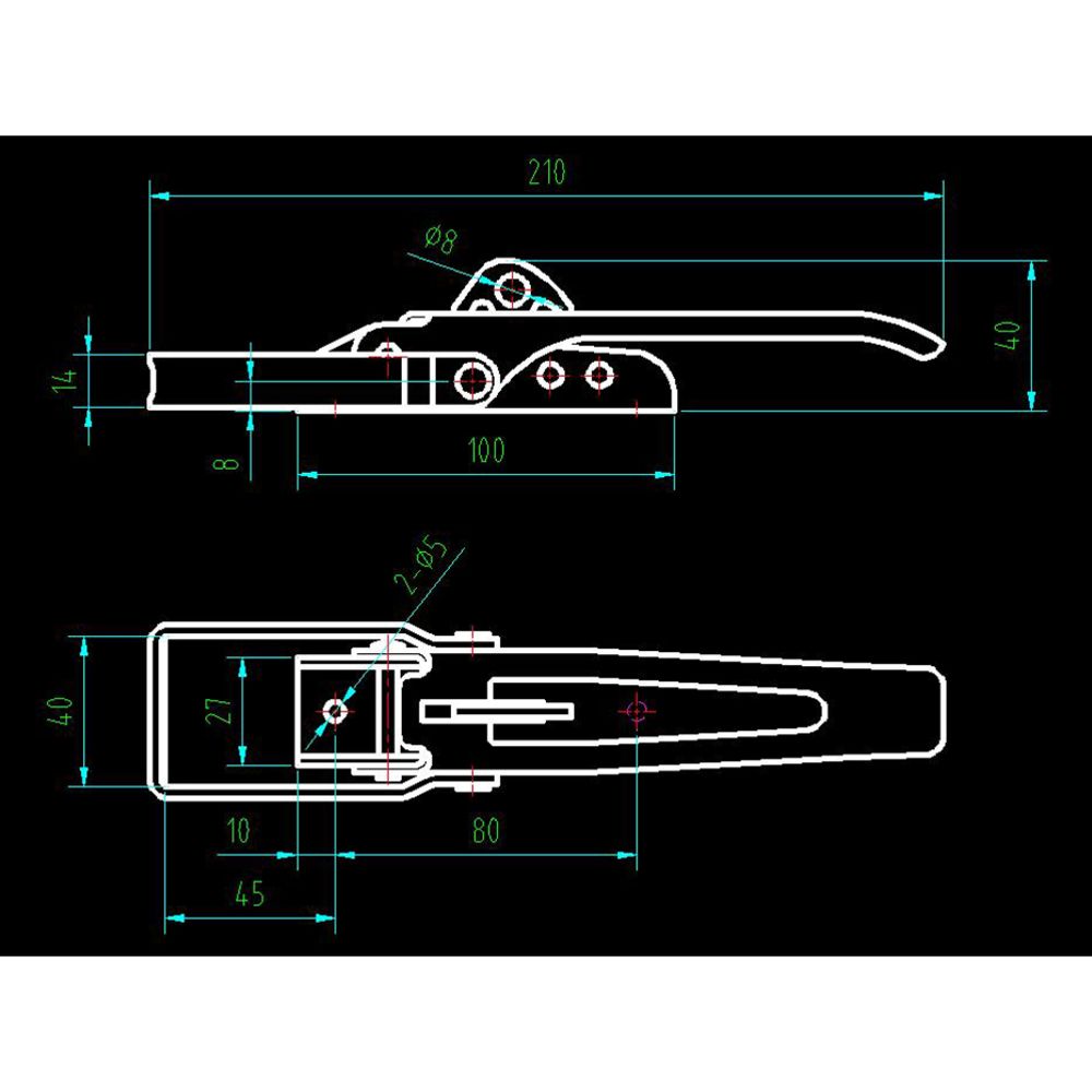 MTX Automotive flaklås förzinkat 210 mm