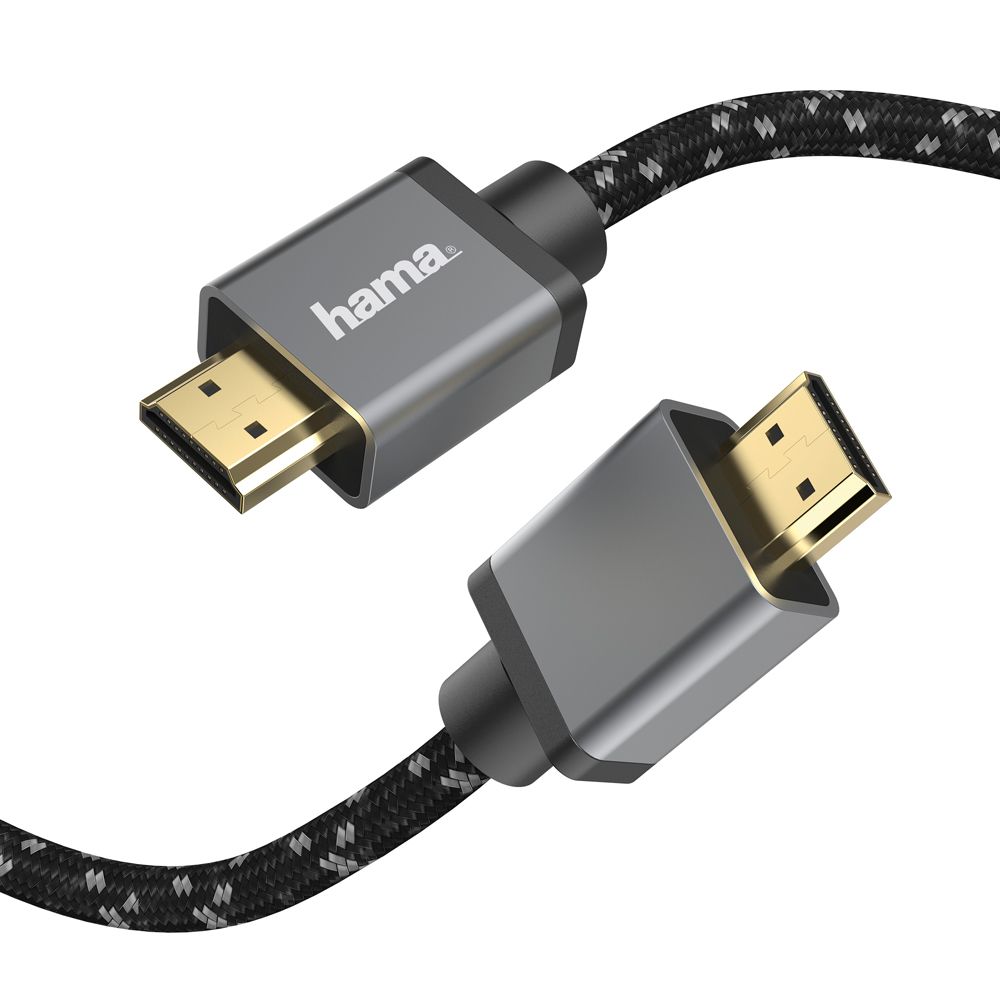 Hama HDMI-kaapeli, HDMI uros - HDMI uros, "Metal", 8K, Ethernet, 2,0 m