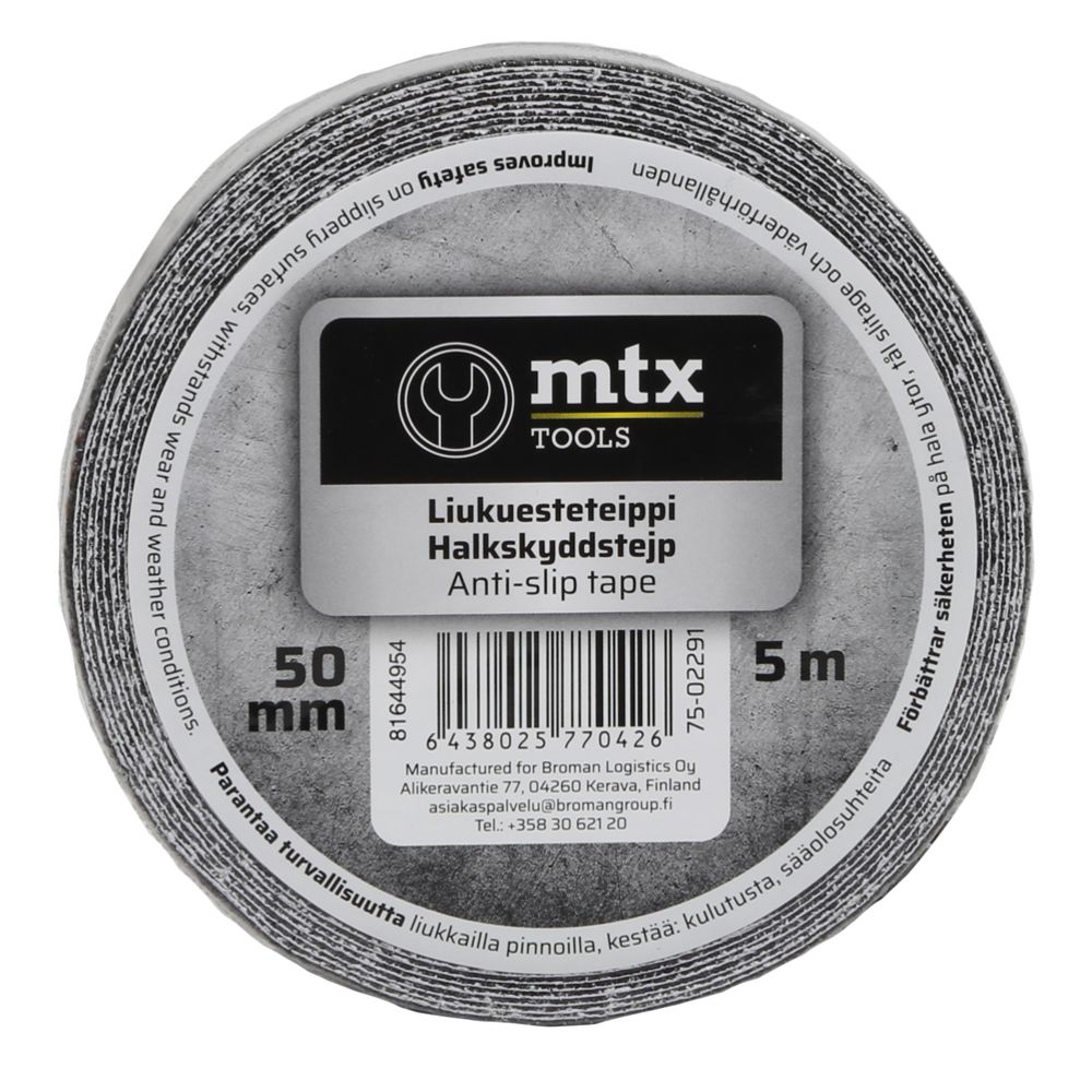 MTX liukuesteteippi 50 mm x 5 m musta