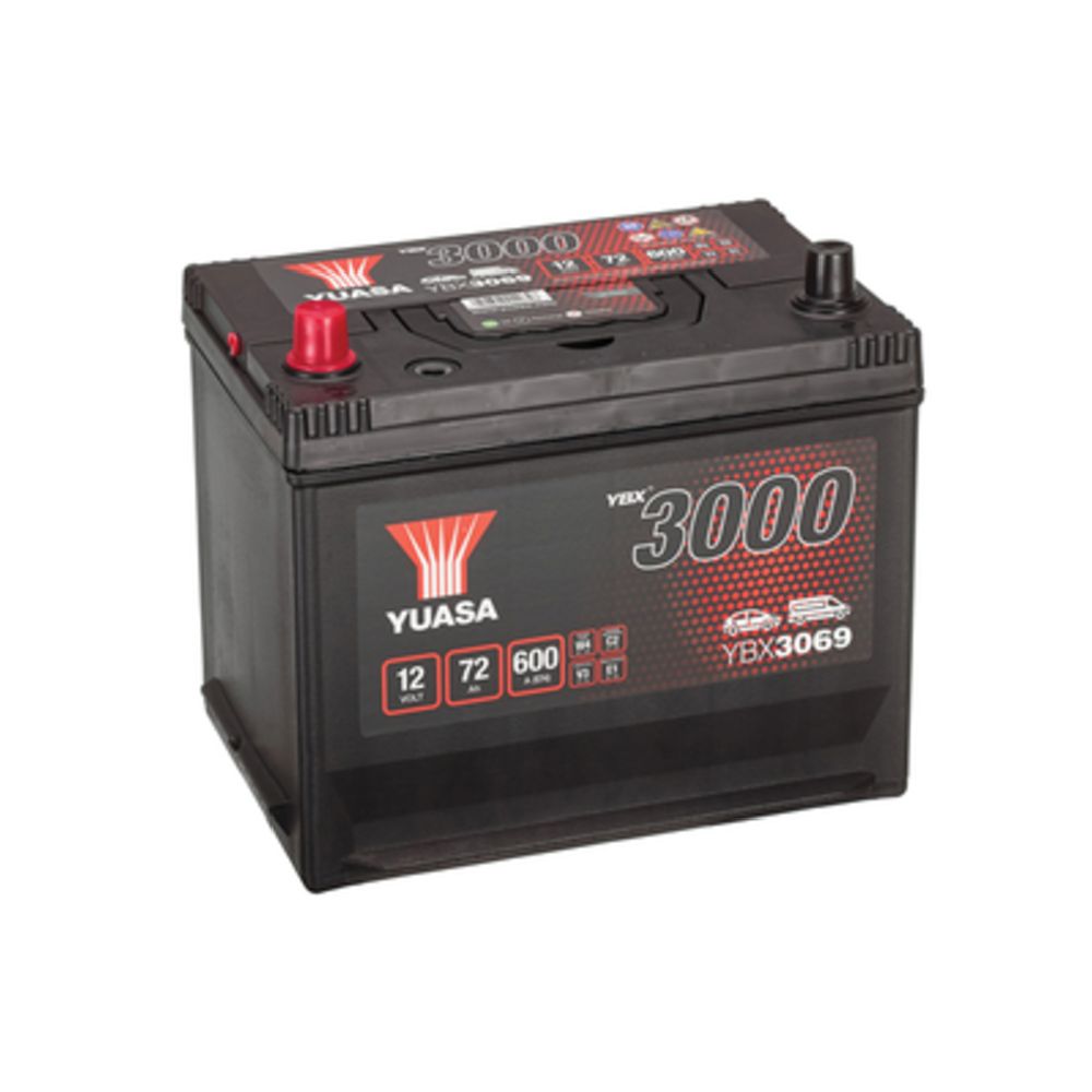 Yuasa YBX3069 72Ah / 600A akku P269 x L174 x K225 +-