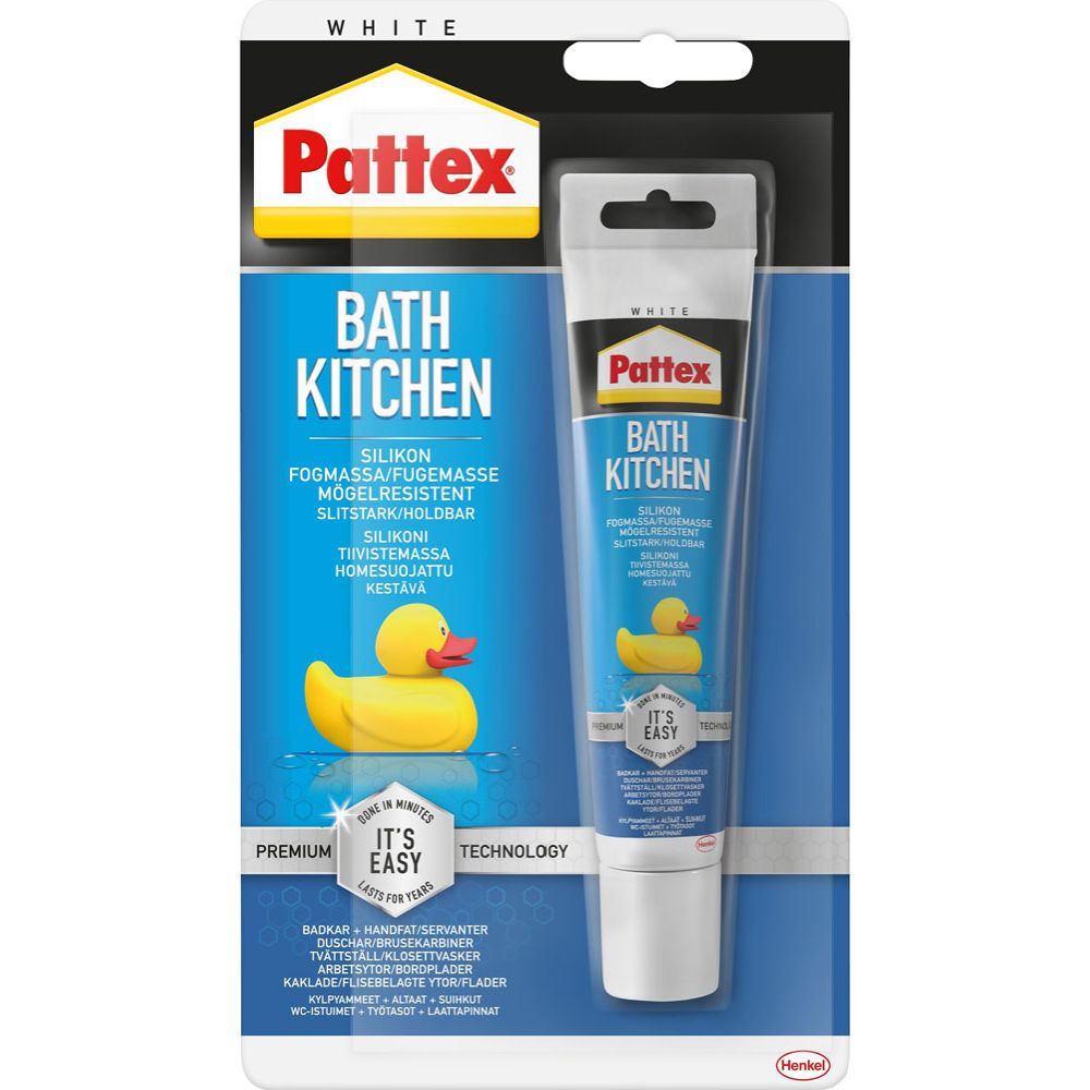 Pattex Bath & Kitchen silikonfogmassa, vit 50 ml
