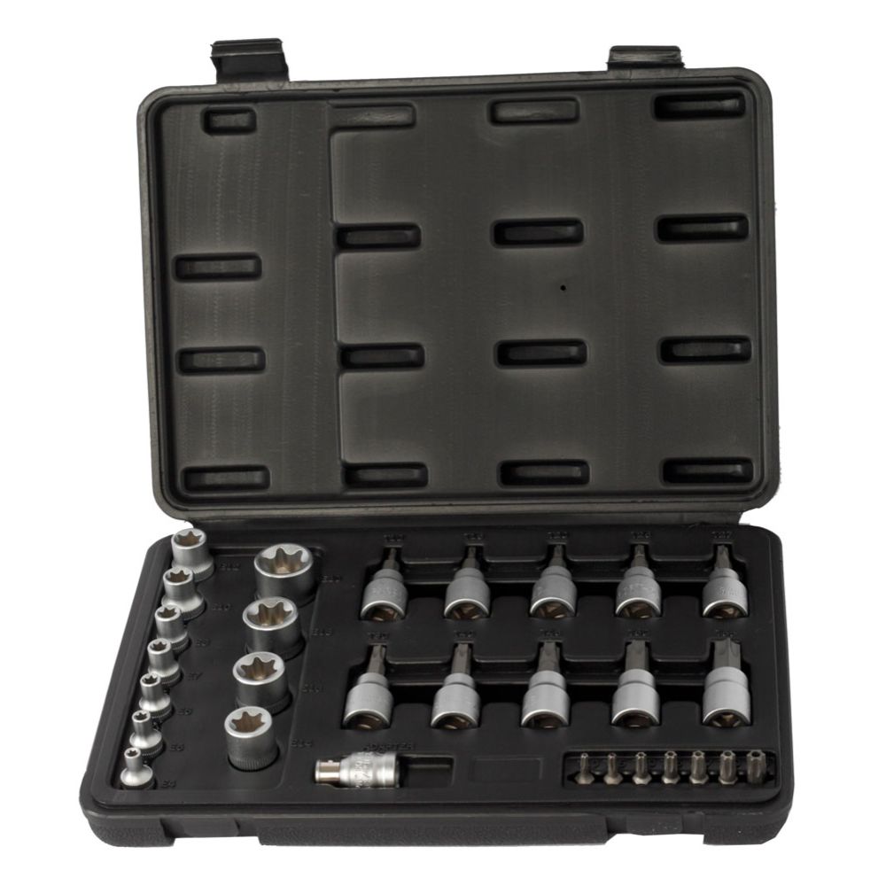 MTX Tools Basic Torx-padrunite ja -otsikute komplekt 29 osa