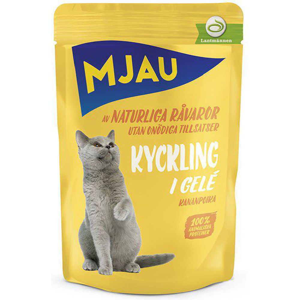 Mjau Pouch kyckling i gelé 85 g