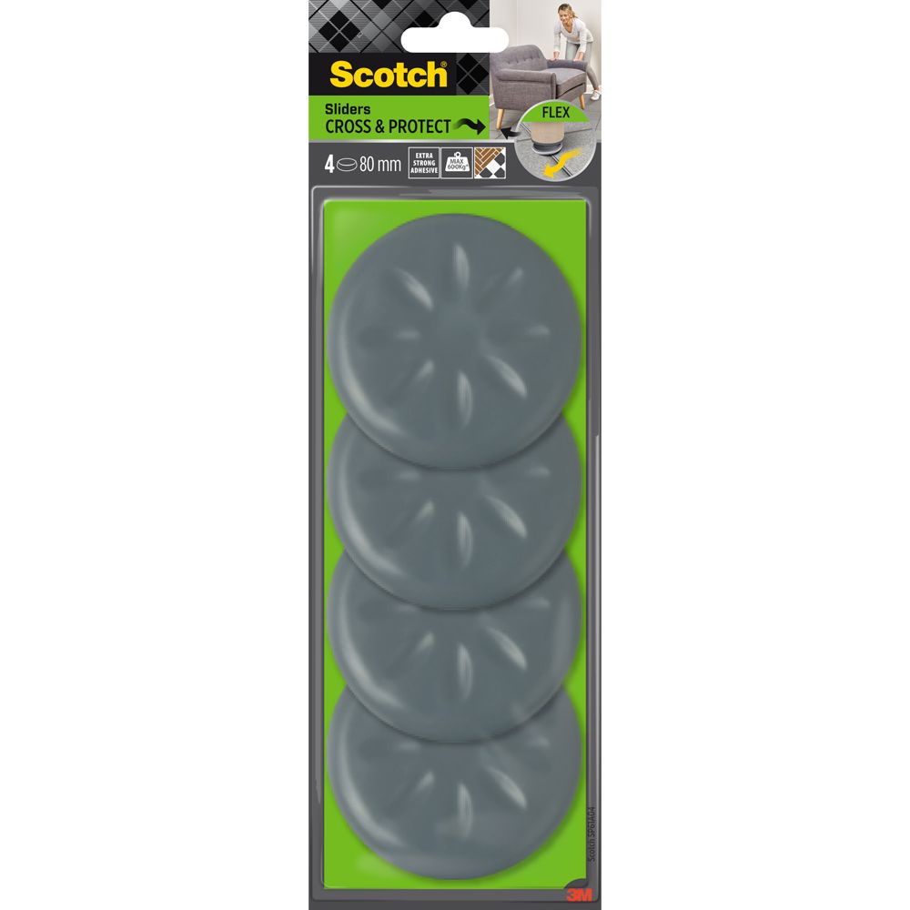 Scotch Move & Protect Flex huonekalutassut 80 mm 4 kpl