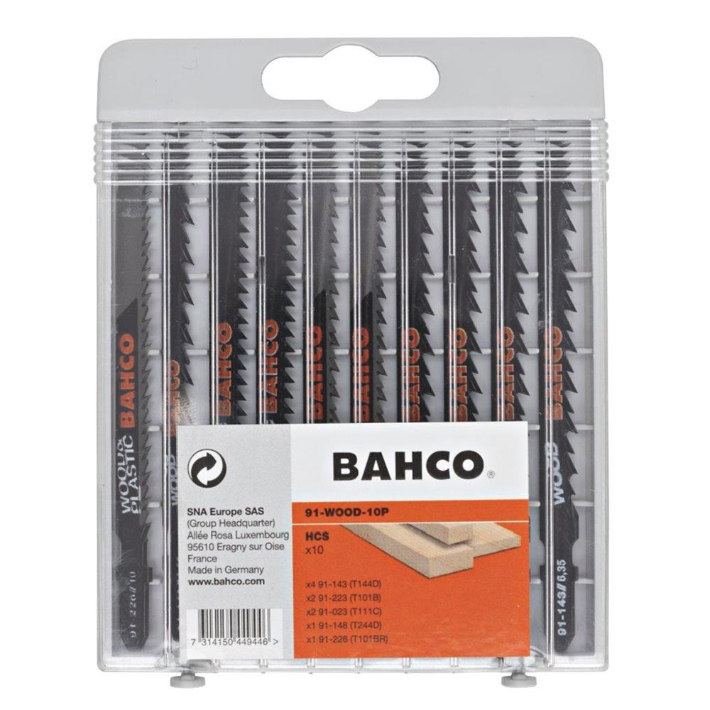 Bahco 91-WOOD-10P sticksågsblad för trä/plast 10 st.